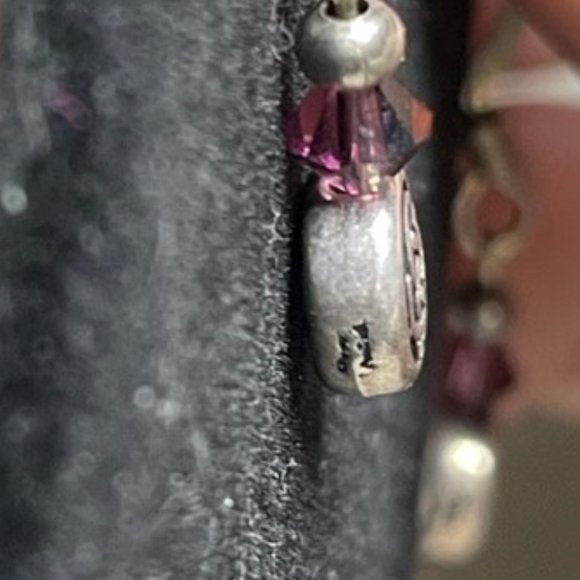 Celtic Knot Artist Signed Amethyst bi-cone 925 Sterling Silver Earrings Ireland - Picture 6 of 8